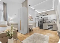 WE3 Wohnzimmer mit Küche