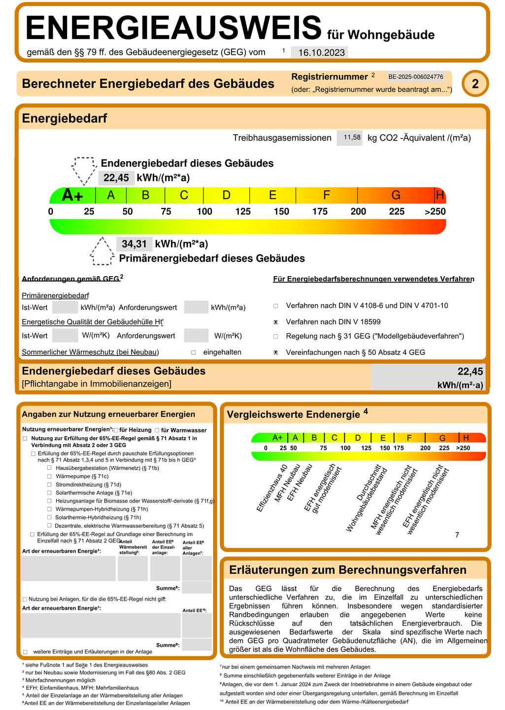 Energieausweis-Referenzobjekt Vorderhaus