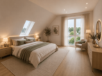 Provisionsfrei- 3-Zi-Neubauwhg., mit Balkon, Erstbezug 2027, Stellplatz dabei, KfW-Förderdarl. mögl. - Eltern Schlafzimmer Einrichtungsbsp.